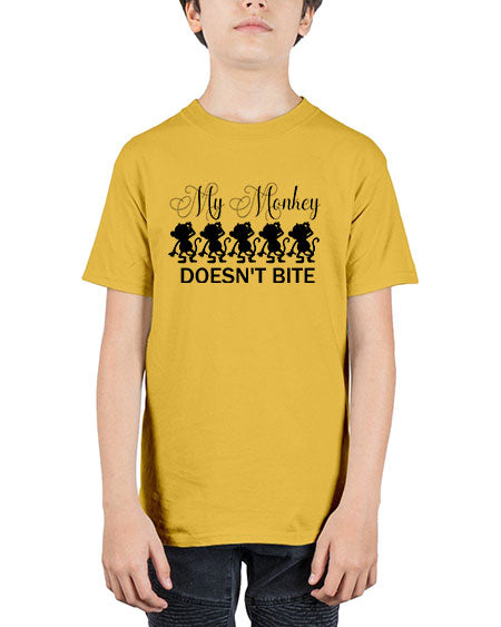 My monkey doesnt bite  - monkey - Youth Tee Unisex