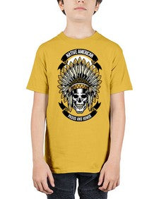 Native American Skull 952# - skull and bones - Youth Tee Unisex