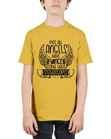 Not All Angels Have Wings Some Have Stethoscopes Style Style 1135# - nurse - Youth Tee Unisex