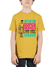 Not All Super Heroes Wear Capes Mine Wears Scrubs Style Style 1136# - nurse - Youth Tee Unisex