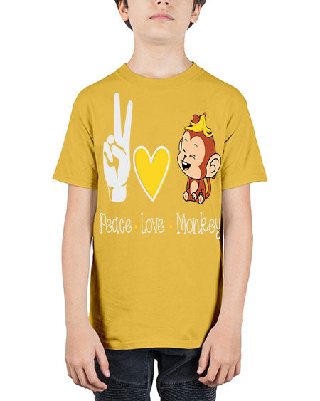 Peace Love Monkey 20# - monkey - Youth Tee Unisex