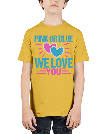 Pink or Blue we love you Style 189# - baby - Youth Tee Unisex