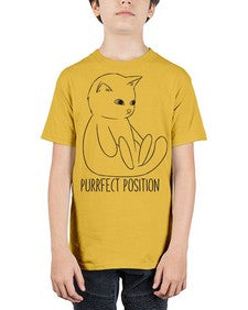 Purrfect Position - cats - Youth Tee Unisex