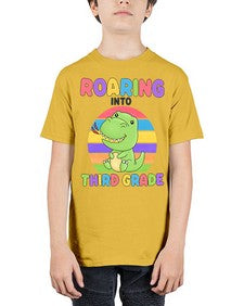Roaring to third Grade Trex 773# - third grade - Youth Tee Unisex