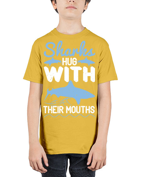 Sharks hug with their mouths Style 22# - shark-fish - Youth Tee Unisex