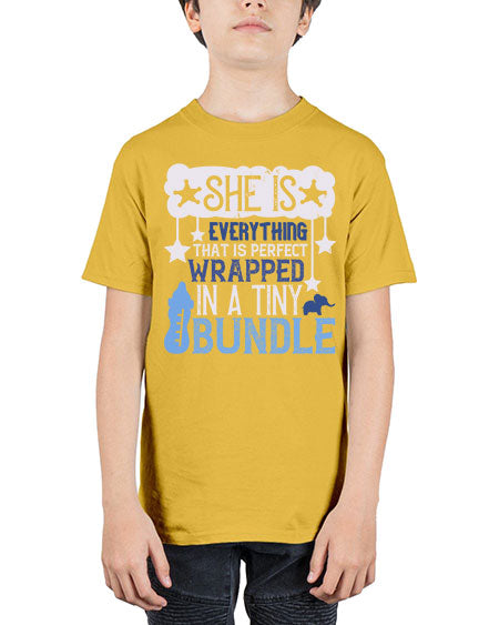 She is everything that is perfect wrapped in a tiny bundle Style 445# - baby - Youth Tee Unisex