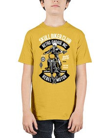 Skull Biker Club 1050# - skull and bones - Youth Tee Unisex