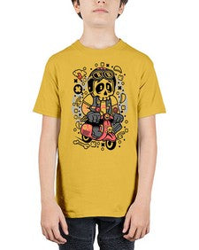 Skull Scooterist 1063# - skull and bones - Youth Tee Unisex