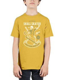 Skull Skater 1064# - skull and bones - Youth Tee Unisex