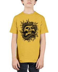 Snake Skull 1095# - skull and bones - Youth Tee Unisex