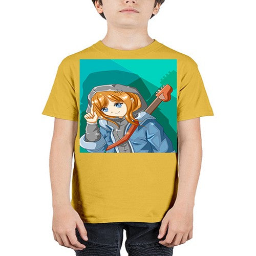 Swag and cute girl with a guitar 50# - anime - Youth Tee Unisex