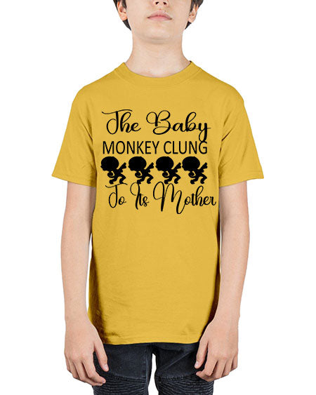 The baby monkey clung to  - monkey - Youth Tee Unisex