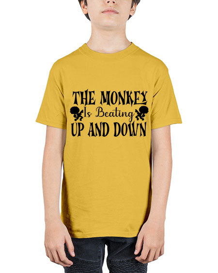 The monkey is beating up  - monkey - Youth Tee Unisex