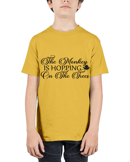 The monkey is hopping on  - monkey - Youth Tee Unisex