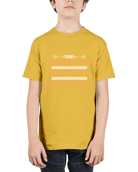 The road to victory is uphill 1822# - badminton - Youth Tee Unisex
