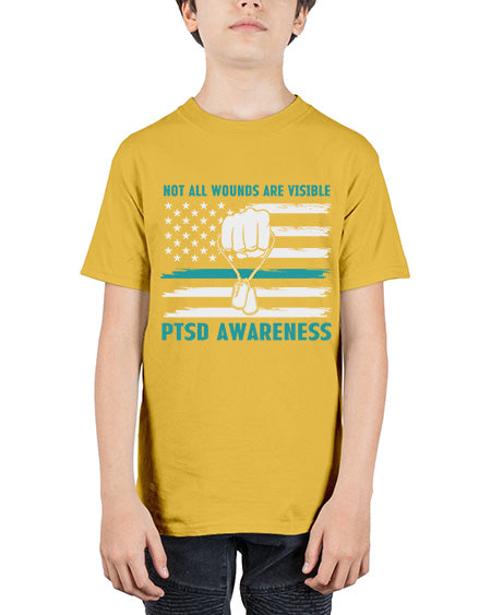 Veteran PTSD Not all wounds 4# - PTSD - Youth Tee Unisex