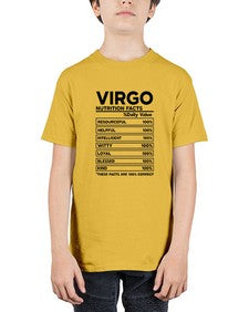 Virgo Nutrition Facts 530# - virgo - Youth Tee Unisex