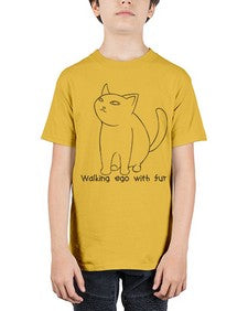 Walking Ego with Fur - cats - Youth Tee Unisex