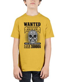 Wanted 1204# - skull and bones - Youth Tee Unisex