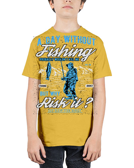 a day without fishing cs 68# - shark-fish - Youth Tee Unisex