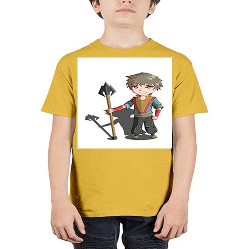 a little boy holding a spear79# - anime - Youth Tee Unisex