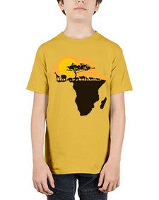 africa with animals - black words and phrases - Youth Tee Unisex