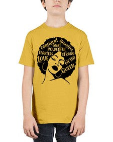 afro lady with words 24# - black girls or women - Youth Tee Unisex