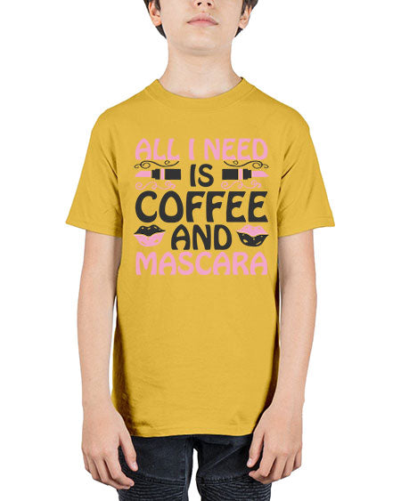 all i need is coffee and mascara Style 165# - beauty - fashion - Youth Tee Unisex