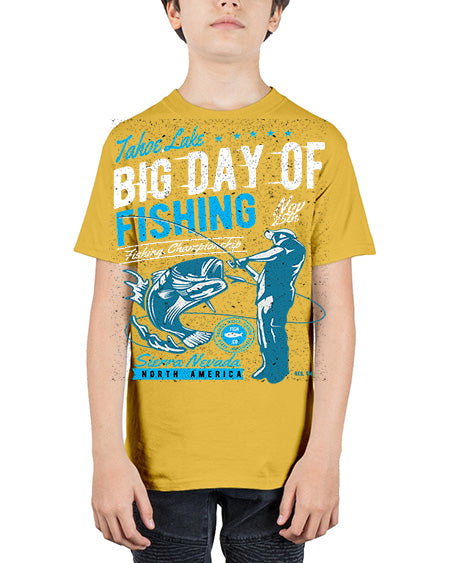 big day of fishing cs 65# - shark-fish - Youth Tee Unisex