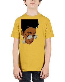black afro 44# - black girls or women - Youth Tee Unisex