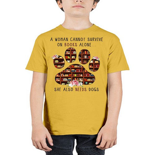 books and dogs alone 62# - dogs - Youth Tee Unisex