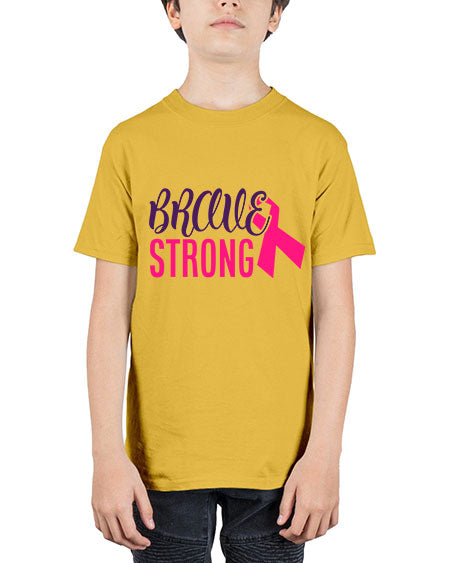 brave strong Style 15# - breast cancer - Youth Tee Unisex
