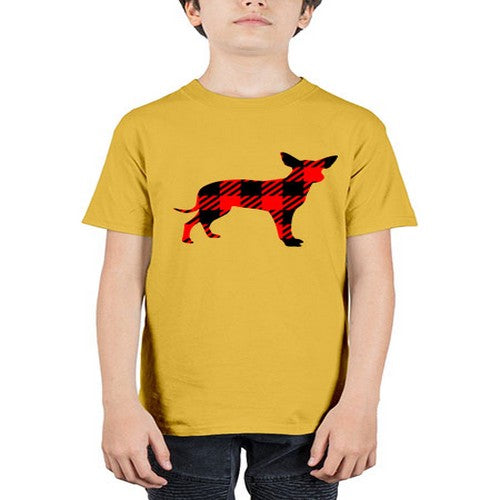 buffalo plaid pointed ear dog 64# - dogs - Youth Tee Unisex