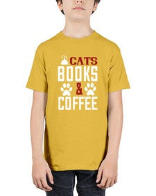 cats books and coffee Style 38# - cats - Youth Tee Unisex