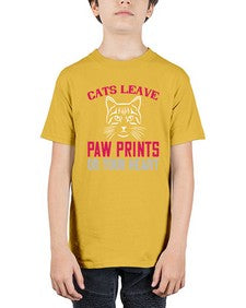cats leave paw prints on your heart Style 39# - cats - Youth Tee Unisex
