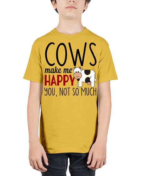 cows make me happy you not so much - cow - Youth Tee Unisex