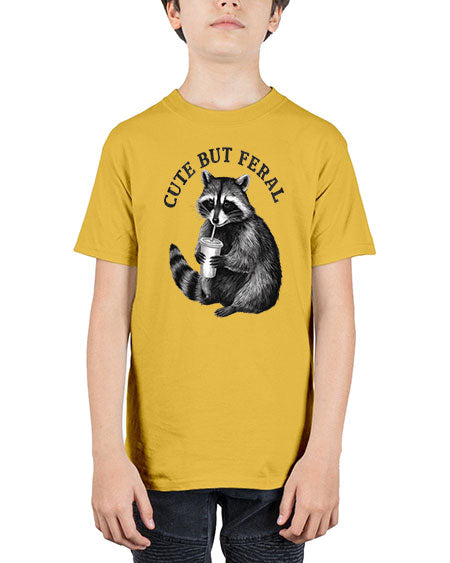 cute but feral 5# - raccoon - Youth Tee Unisex