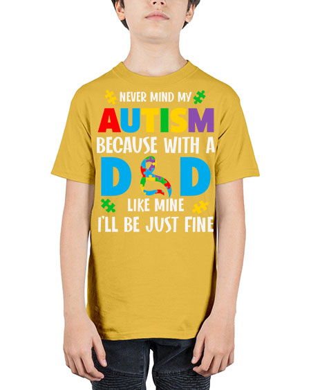 dad autism never mind my 75# - autism - Youth Tee Unisex