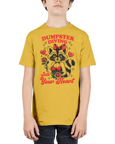 dumpster diving into your heart 11# - raccoon - Youth Tee Unisex