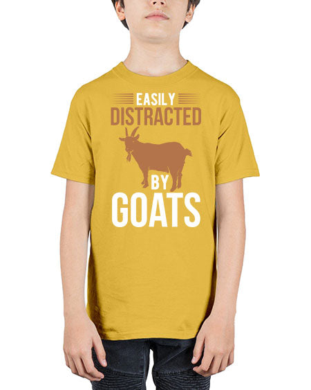 easily distracted by goats Style 5# - goat - Youth Tee Unisex