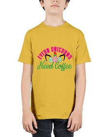 evern unicorns need coffee 126# - unicorn - Youth Tee Unisex