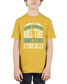 every living creature has the right to live ethically 165# - vegan - Youth Tee Unisex