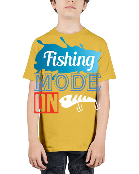 fishing mode on png 77# - shark-fish - Youth Tee Unisex