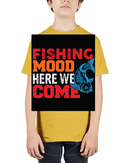 fishing mood here we come png 44# - shark-fish - Youth Tee Unisex