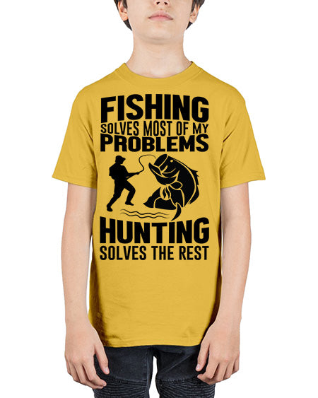 fishing solves 73# - shark-fish - Youth Tee Unisex