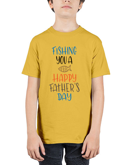 fishing you a happy fathers day 17# - shark-fish - Youth Tee Unisex