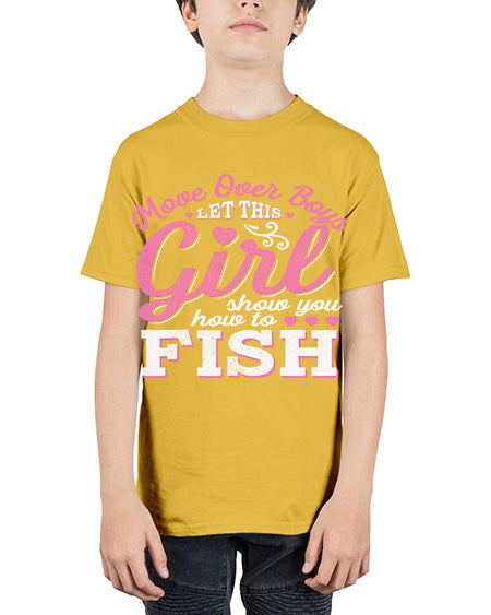 girl fishing 15# - shark-fish - Youth Tee Unisex