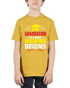 graduation is where adventure beings 226# - graduation - Youth Tee Unisex