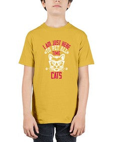 i am just here topet all time cats Style 52# - cats - Youth Tee Unisex