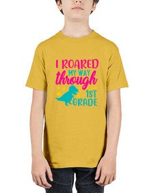 i roared my way through first grade 374# - first grade - Youth Tee Unisex